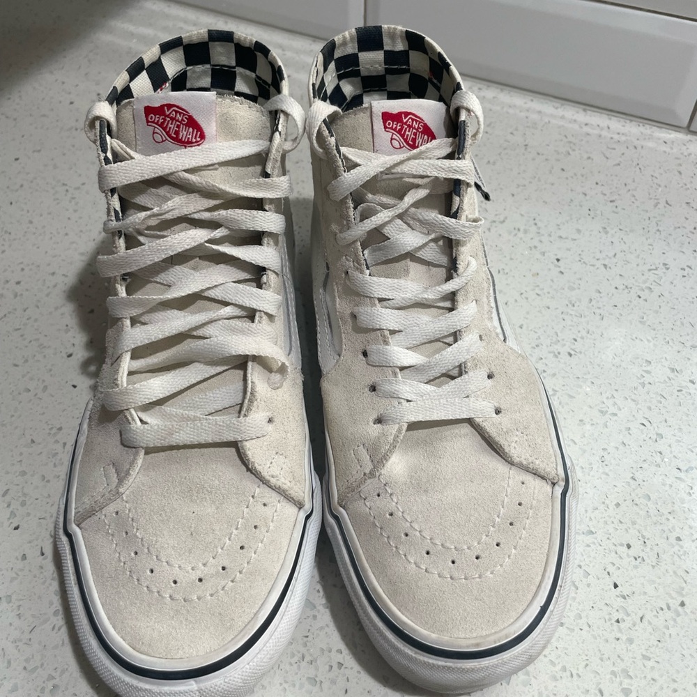 Vans Men's DIY SK8- Hi True off White and Cream Sneakers, size 7 (EUC)